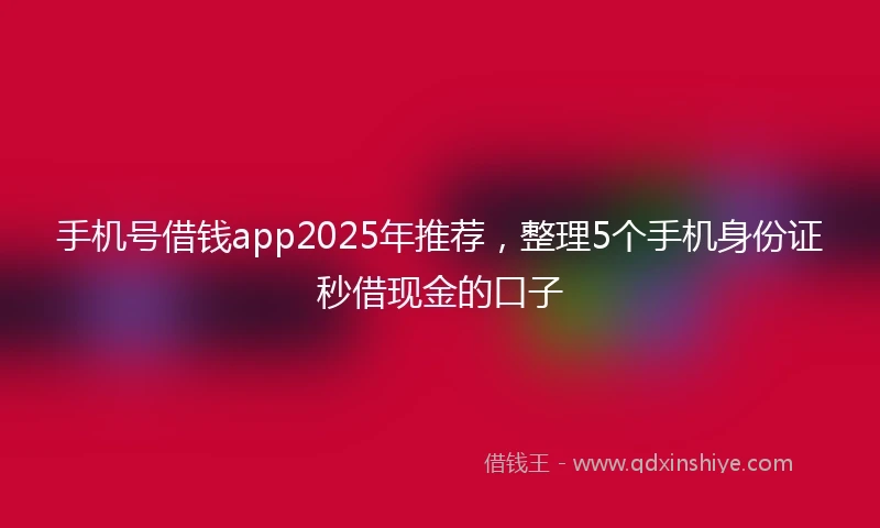 手机号借钱app2025年推荐，整理5个手机身份证秒借现金的口子