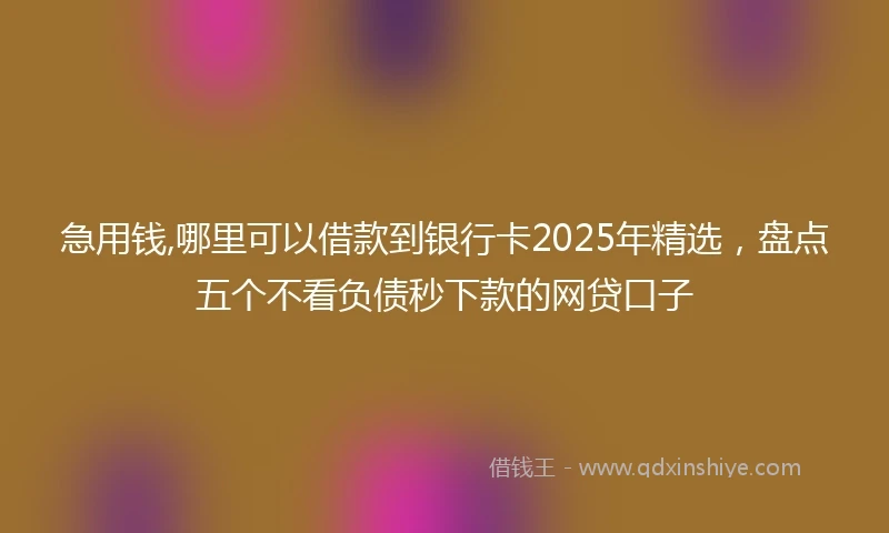 急用钱,哪里可以借款到银行卡2025年精选，盘点五个不看负债秒下款的网贷口子
