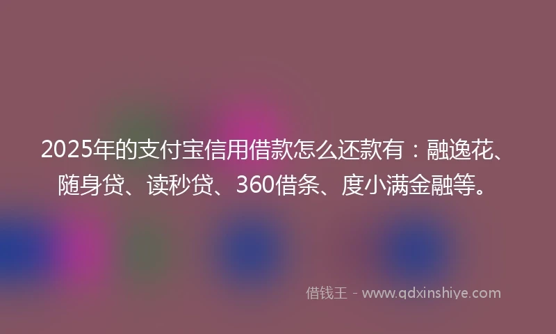 2025年的支付宝信用借款怎么还款有：融逸花、随身贷、读秒贷、360借条、度小满金融等。