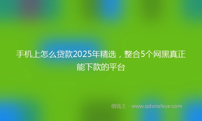 手机上怎么贷款2025年精选，整合5个网黑真正能下款的平台