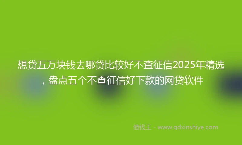 想贷五万块钱去哪贷比较好不查征信2025年精选，盘点五个不查征信好下款的网贷软件