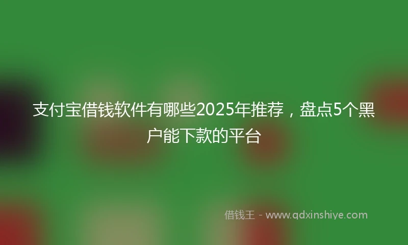 支付宝借钱软件有哪些2025年推荐，盘点5个黑户能下款的平台