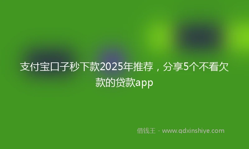 支付宝口子秒下款2025年推荐，分享5个不看欠款的贷款app