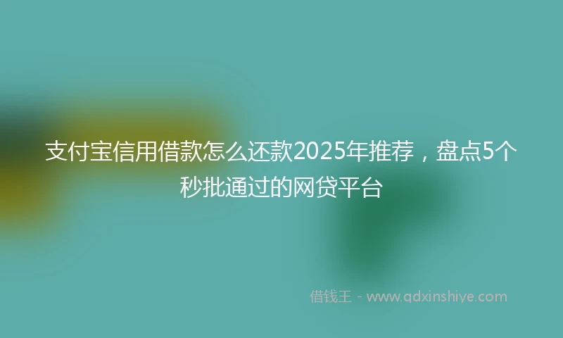 支付宝信用借款怎么还款2025年推荐，盘点5个秒批通过的网贷平台
