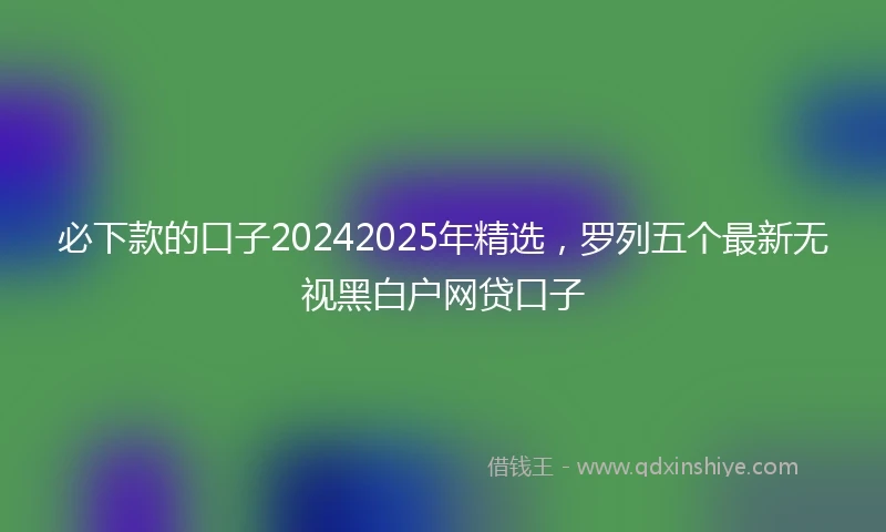 必下款的口子20242025年精选，罗列五个最新无视黑白户网贷口子