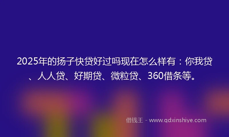 2025年的扬子快贷好过吗现在怎么样有：你我贷、人人贷、好期贷、微粒贷、360借条等。