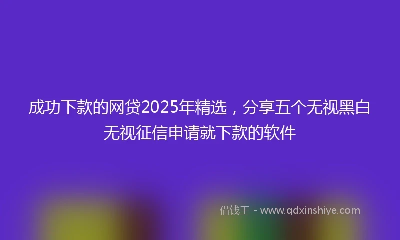 成功下款的网贷2025年精选，分享五个无视黑白无视征信申请就下款的软件