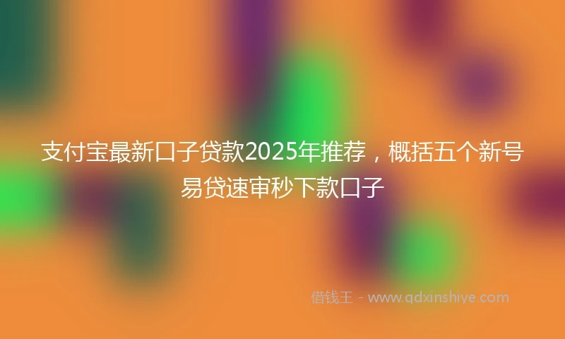 支付宝最新口子贷款2025年推荐，概括五个新号易贷速审秒下款口子