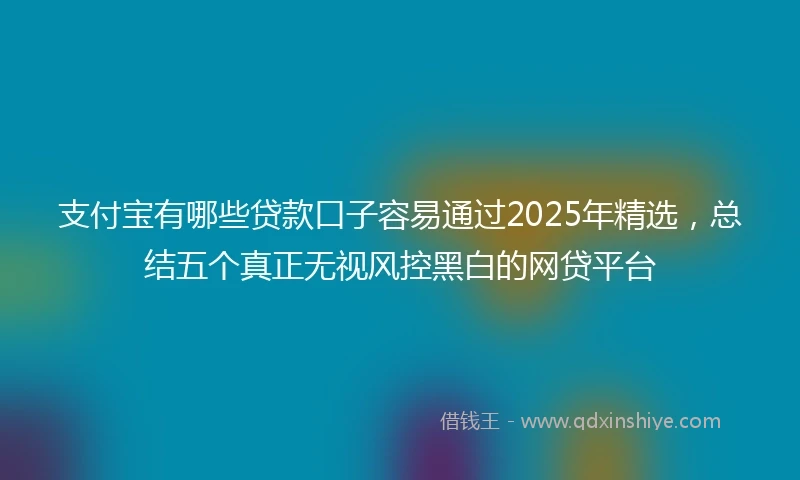 支付宝有哪些贷款口子容易通过2025年精选，总结五个真正无视风控黑白的网贷平台