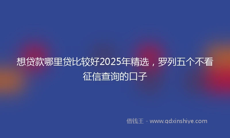 想贷款哪里贷比较好2025年精选，罗列五个不看征信查询的口子