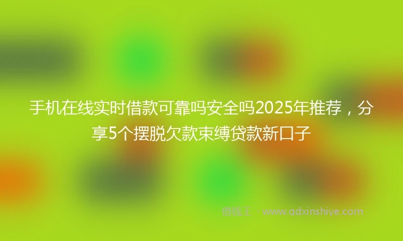 手机在线实时借款可靠吗安全吗2025年推荐，分享5个摆脱欠款束缚贷款新口子
