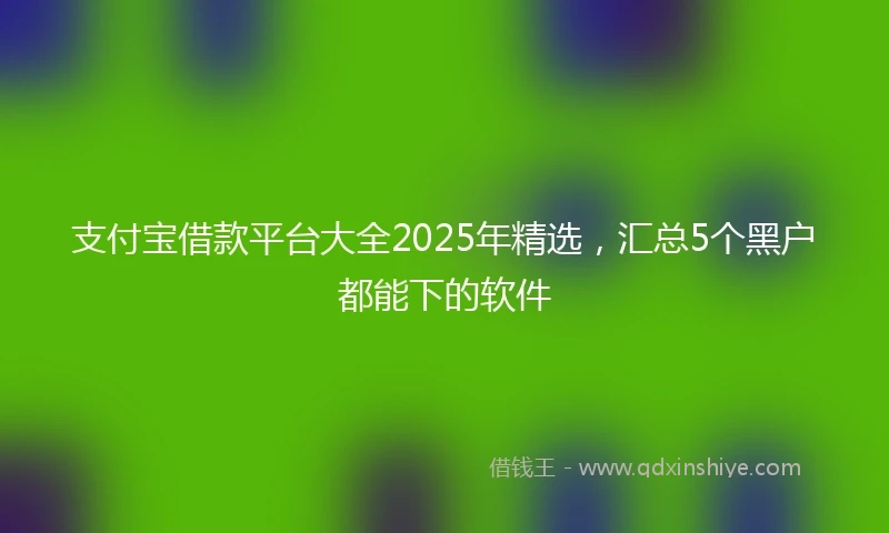 支付宝借款平台大全2025年精选，汇总5个黑户都能下的软件