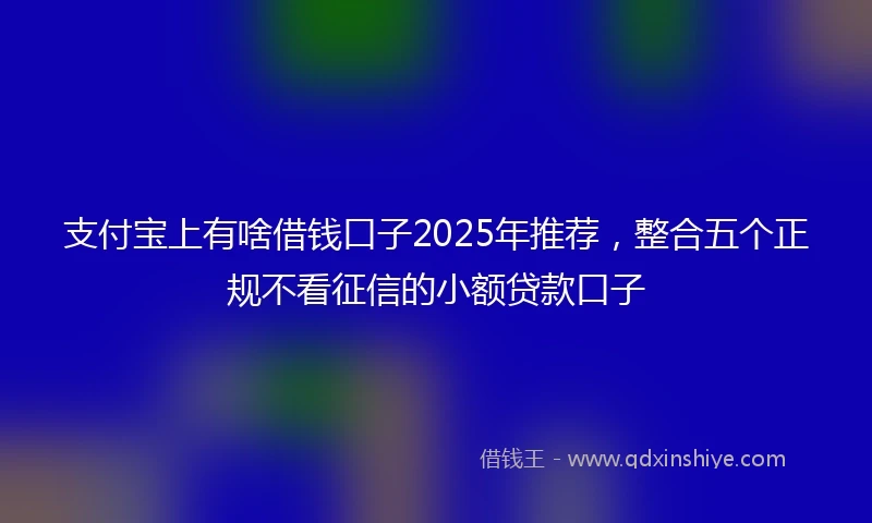 支付宝上有啥借钱口子2025年推荐，整合五个正规不看征信的小额贷款口子
