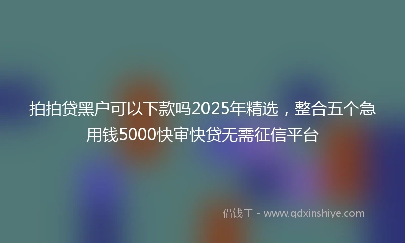拍拍贷黑户可以下款吗2025年精选，整合五个急用钱5000快审快贷无需征信平台