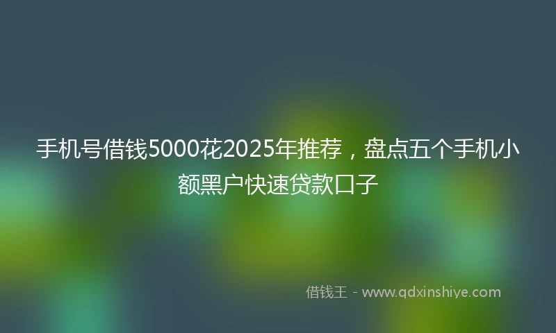 手机号借钱5000花2025年推荐，盘点五个手机小额黑户快速贷款口子