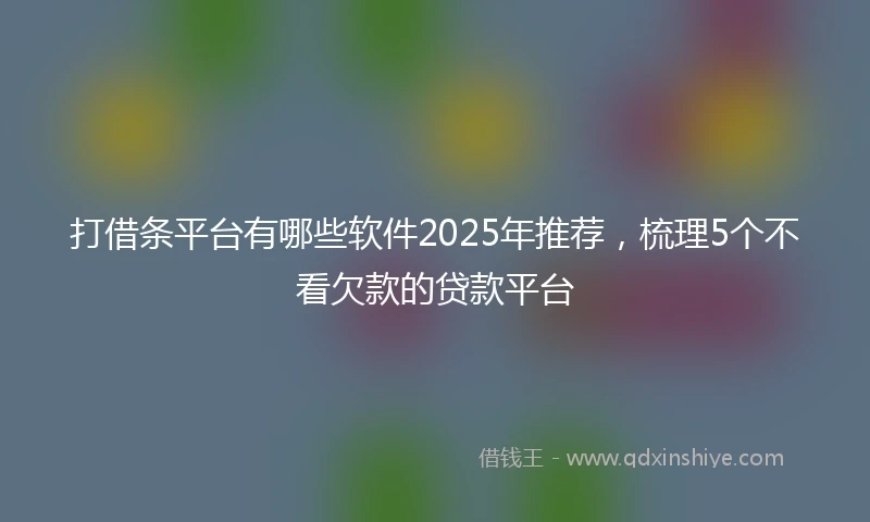 打借条平台有哪些软件2025年推荐，梳理5个不看欠款的贷款平台