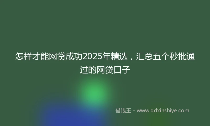 怎样才能网贷成功2025年精选，汇总五个秒批通过的网贷口子