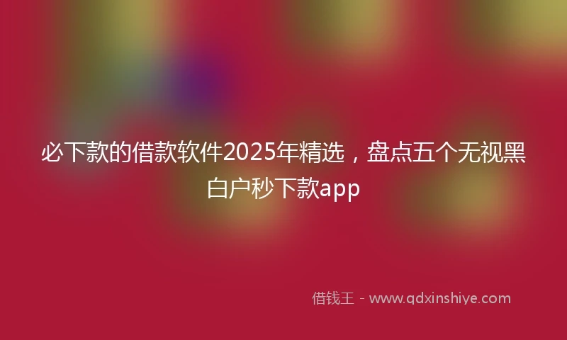 必下款的借款软件2025年精选，盘点五个无视黑白户秒下款app