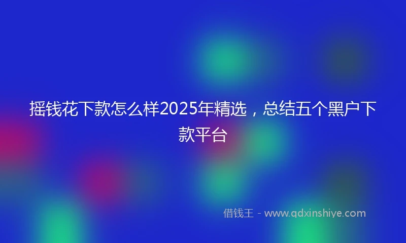摇钱花下款怎么样2025年精选，总结五个黑户下款平台