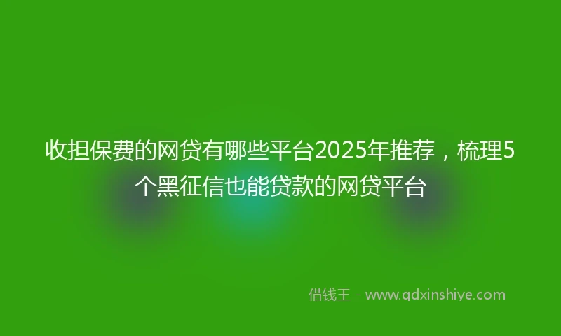 收担保费的网贷有哪些平台2025年推荐,梳理5个黑征信也能贷款的网贷平台