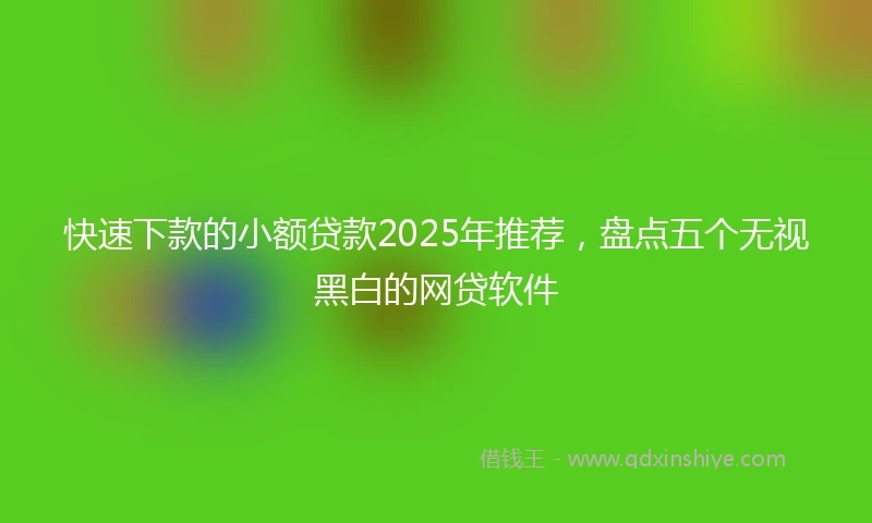 快速下款的小额贷款2025年推荐，盘点五个无视黑白的网贷软件