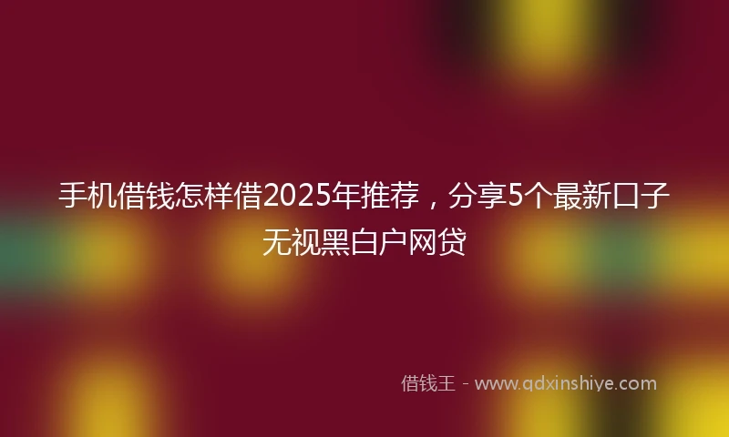 手机借钱怎样借2025年推荐，分享5个最新口子无视黑白户网贷
