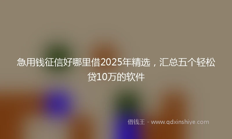 急用钱征信好哪里借2025年精选，汇总五个轻松贷10万的软件