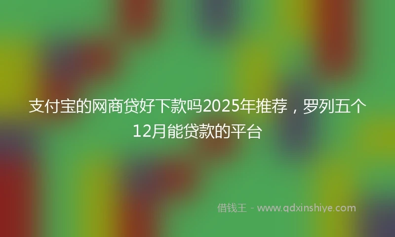 支付宝的网商贷好下款吗2025年推荐，罗列五个12月能贷款的平台