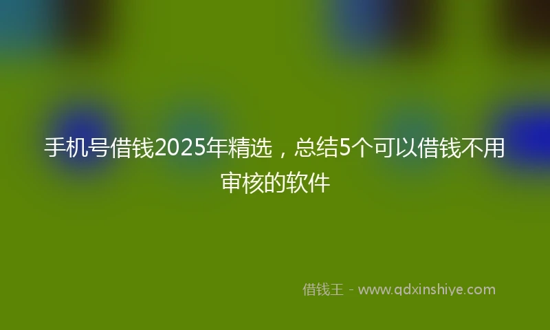 手机号借钱2025年精选，总结5个可以借钱不用审核的软件