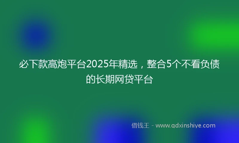 必下款高炮平台2025年精选，整合5个不看负债的长期网贷平台