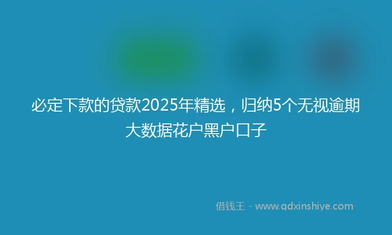 必定下款的贷款2025年精选，归纳5个无视逾期大数据花户黑户口子