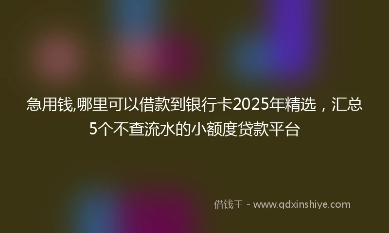 急用钱,哪里可以借款到银行卡2025年精选，汇总5个不查流水的小额度贷款平台