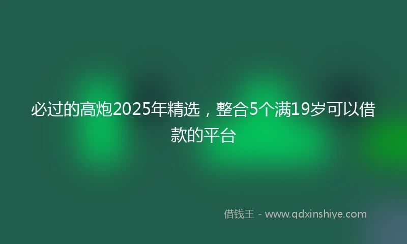 必过的高炮2025年精选，整合5个满19岁可以借款的平台