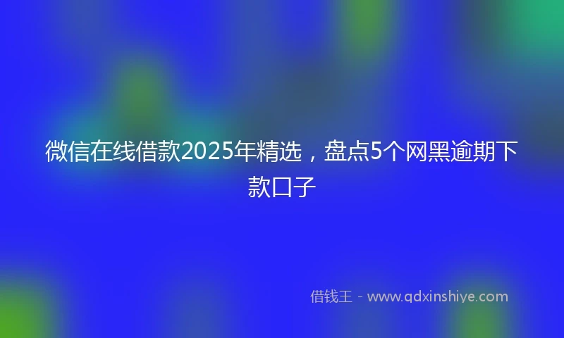 微信在线借款2025年精选，盘点5个网黑逾期下款口子