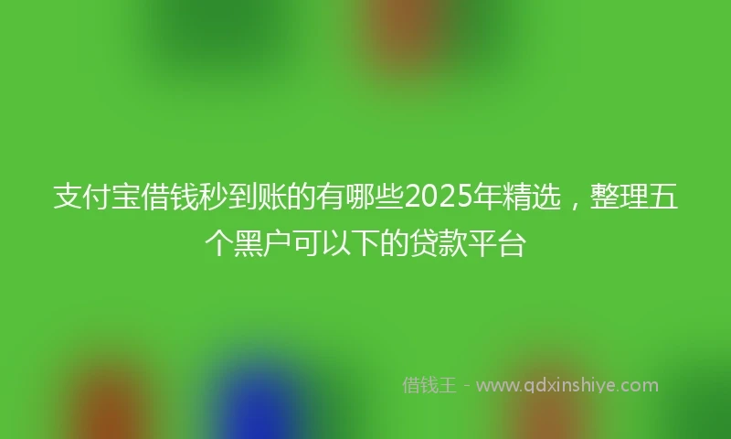 支付宝借钱秒到账的有哪些2025年精选，整理五个黑户可以下的贷款平台
