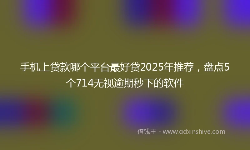 手机上贷款哪个平台最好贷2025年推荐，盘点5个714无视逾期秒下的软件