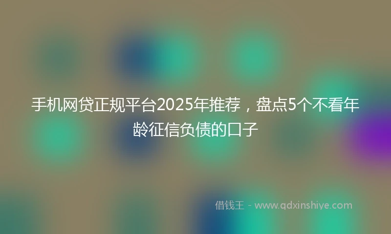 手机网贷正规平台2025年推荐，盘点5个不看年龄征信负债的口子