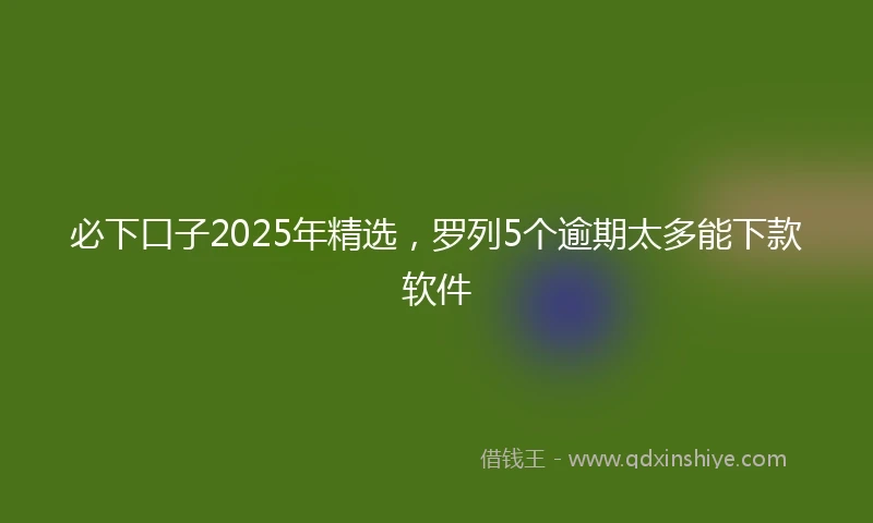 必下口子2025年精选，罗列5个逾期太多能下款软件