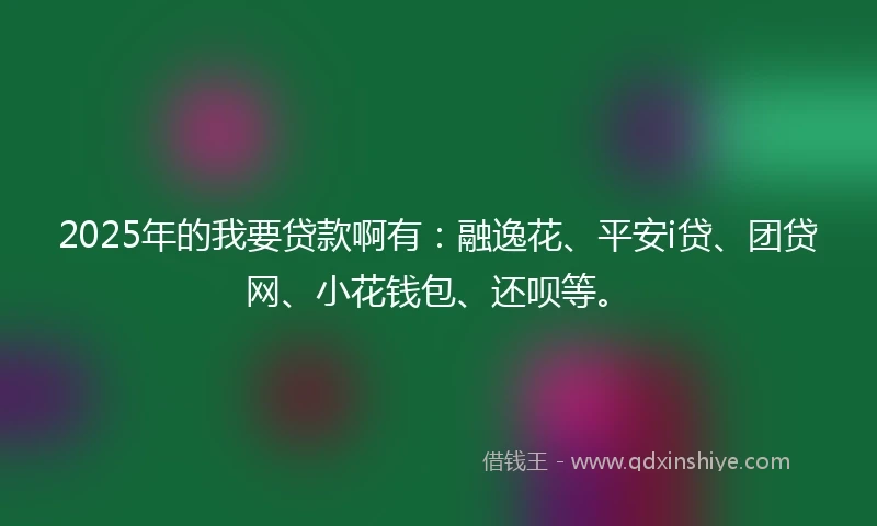 2025年的我要贷款啊有：融逸花、平安i贷、团贷网、小花钱包、还呗等。