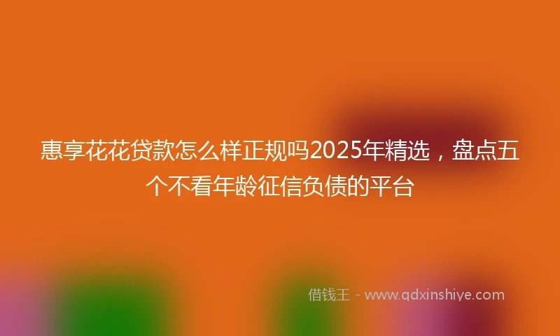 惠享花花贷款怎么样正规吗2025年精选，盘点五个不看年龄征信负债的平台