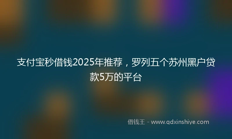 支付宝秒借钱2025年推荐，罗列五个苏州黑户贷款5万的平台