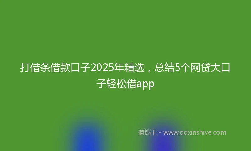 打借条借款口子2025年精选，总结5个网贷大口子轻松借app