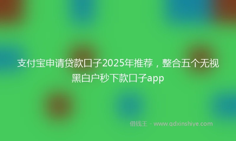 支付宝申请贷款口子2025年推荐，整合五个无视黑白户秒下款口子app