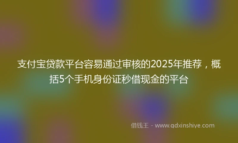 支付宝贷款平台容易通过审核的2025年推荐，概括5个手机身份证秒借现金的平台