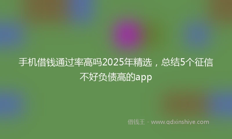 手机借钱通过率高吗2025年精选，总结5个征信不好负债高的app