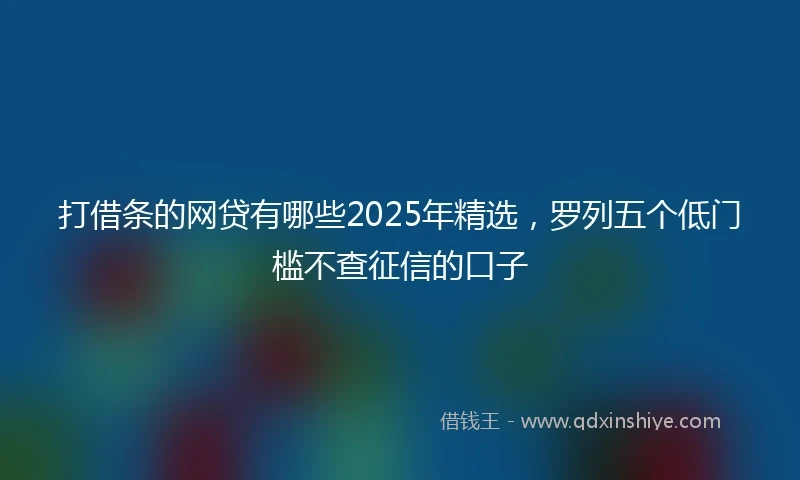打借条的网贷有哪些2025年精选，罗列五个低门槛不查征信的口子