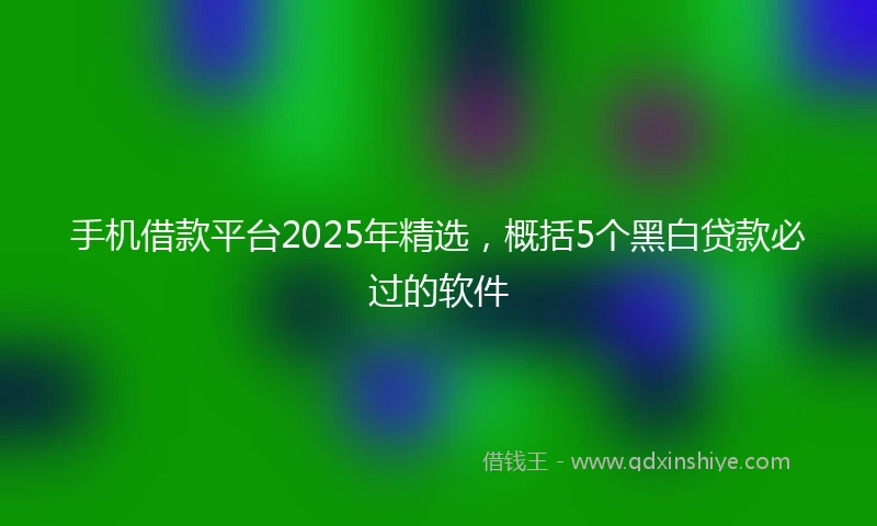 手机借款平台2025年精选，概括5个黑白贷款必过的软件