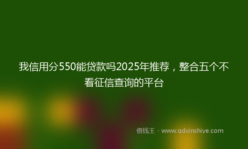 我信用分550能贷款吗2025年推荐，整合五个不看征信查询的平台
