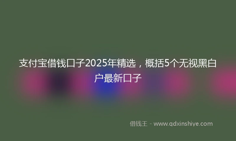 支付宝借钱口子2025年精选，概括5个无视黑白户最新口子