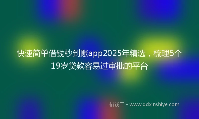 快速简单借钱秒到账app2025年精选，梳理5个19岁贷款容易过审批的平台